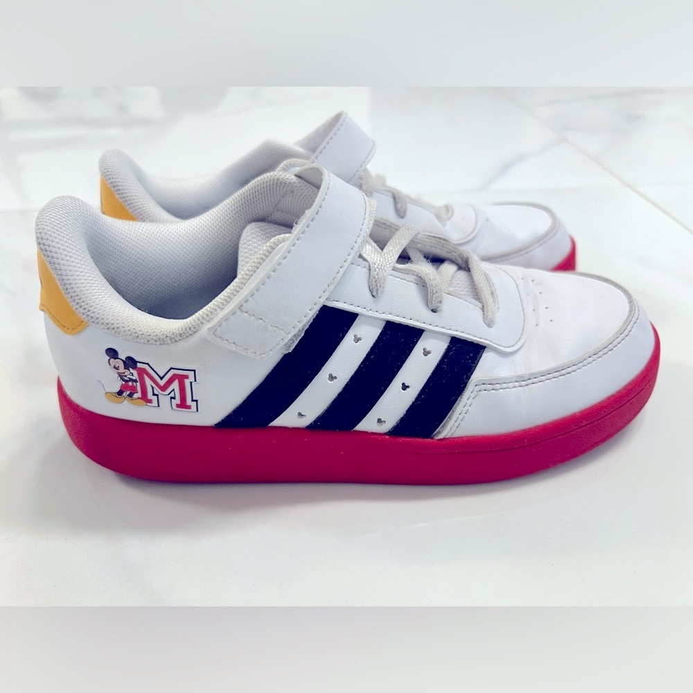 Adidas Breaknet 2.0 Disney Mickey Kids' White and Black Sneakers with Red Soles